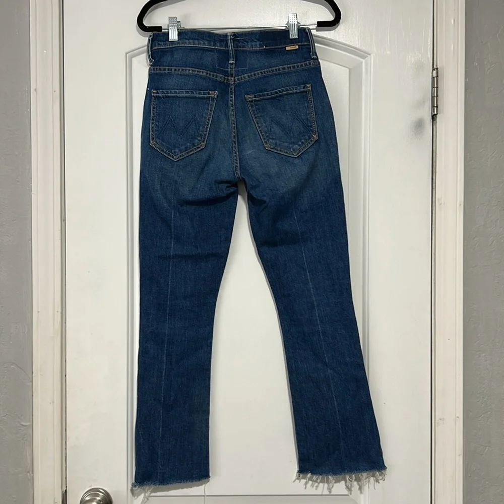 MOTHER JEANS size 25 THE INSIDER CROP STEP FRAY WOMAN TEAMING UP dark wash - Picture 12 of 16